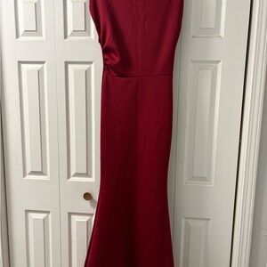 Elegant Wine Red Sleeveless Prom Dress